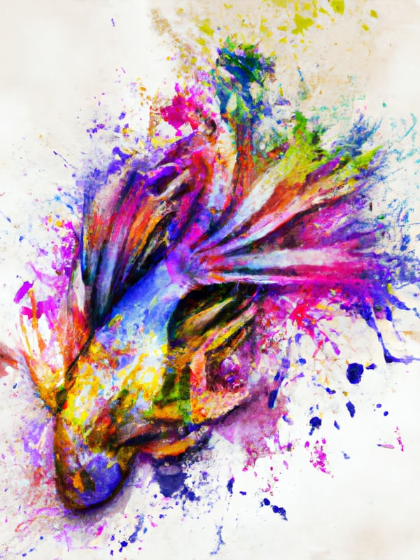 PEIXE AQUARELADO ABSTRATO
