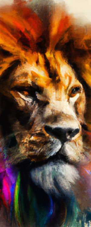 LEÃO AQUARELADO COLORIDO II