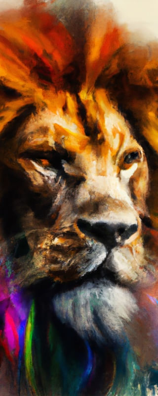 LEÃO AQUARELADO COLORIDO II