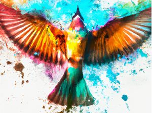 PÁSSARO AQUARELADO COLORIDO I