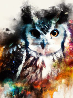 CORUJA AQUARELADA