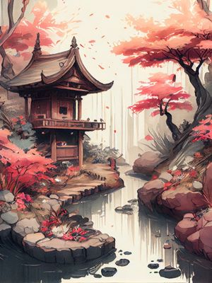 VILA JAPONÊS NO OUTONO