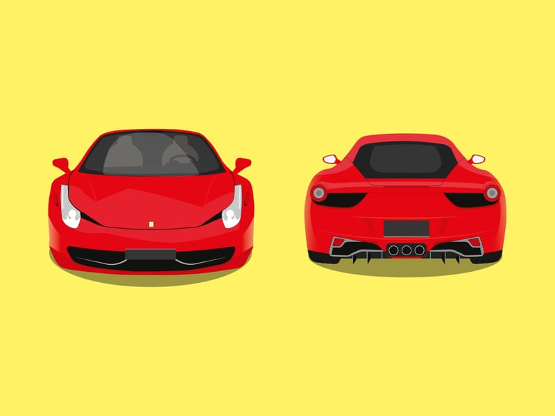 FERRARI VERMELHA DIANTEIRA E TRASEIRA