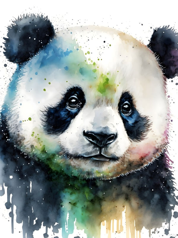 AQUARELA ANIMAL - PANDA