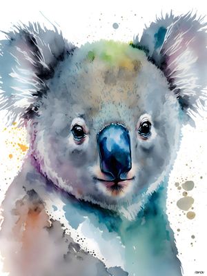 AQUARELA ANIMAL - COALA