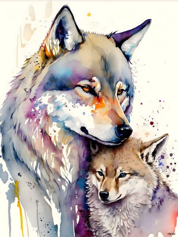 AQUARELA ANIMAL - LOBOS