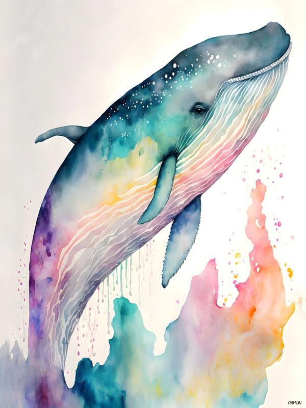 AQUARELA ANIMAL - BALEIA