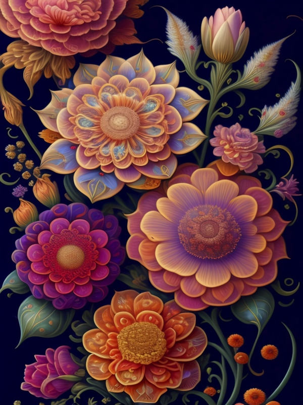 PADRÃO DE FLORES DIVERSAS