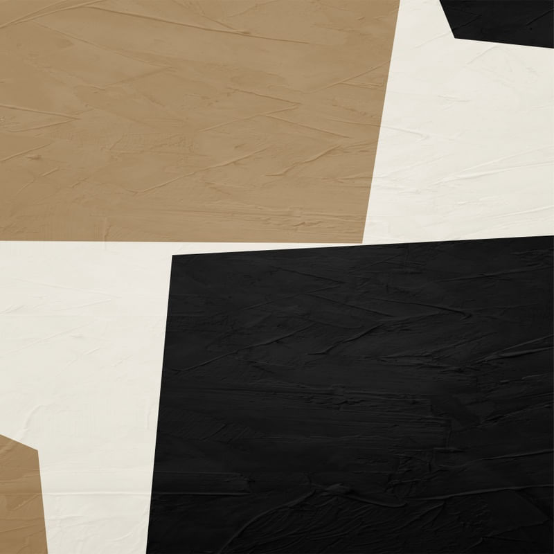 QUADRO DECORATIVO QUADRADO COLORIDO MARROM PRETO - ABSTRATO GEOMETRICO - 671A-Q