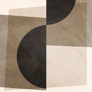 QUADRO DECORATIVO QUADRADO COLORIDO MARROM PRETO - ABSTRATO GEOMETRICO - 675A4-Q