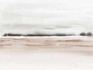 WATERCOLOR OCEAN HORIZON IN BROWN TONES