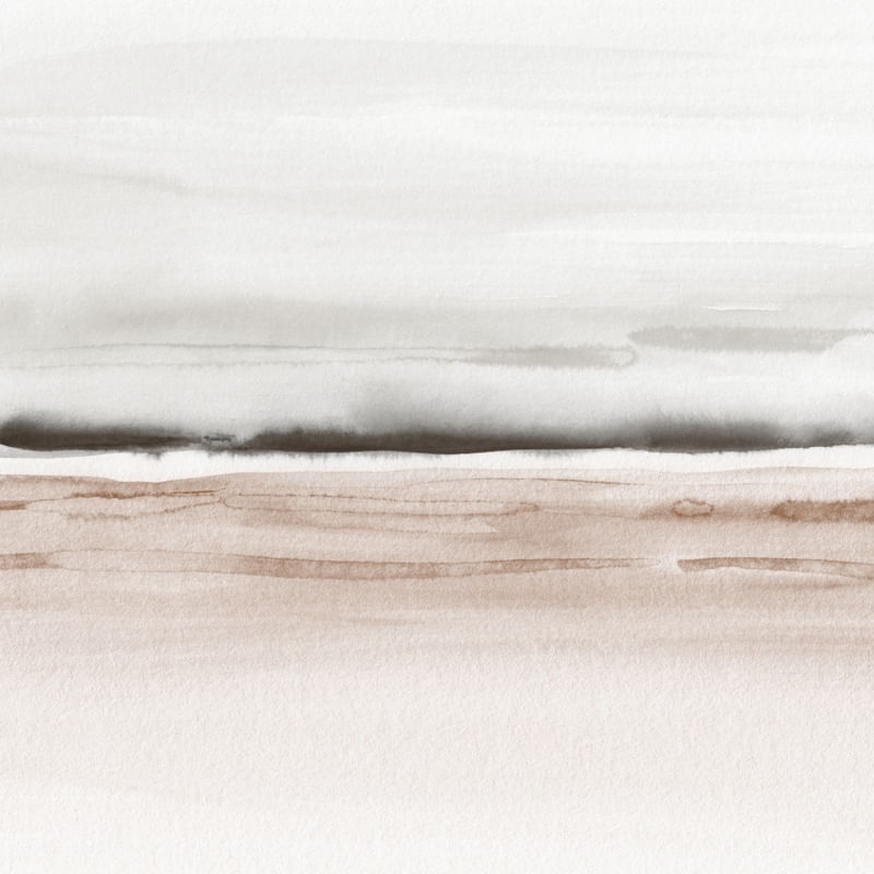 WATERCOLOR OCEAN HORIZON IN BROWN TONES - SQUARE