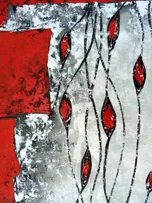 ENTRELAÇADOS VERMELHOS II - FRAGMENTO DE PINTURA ORIGINAL POR HELOISA PACHECO P23