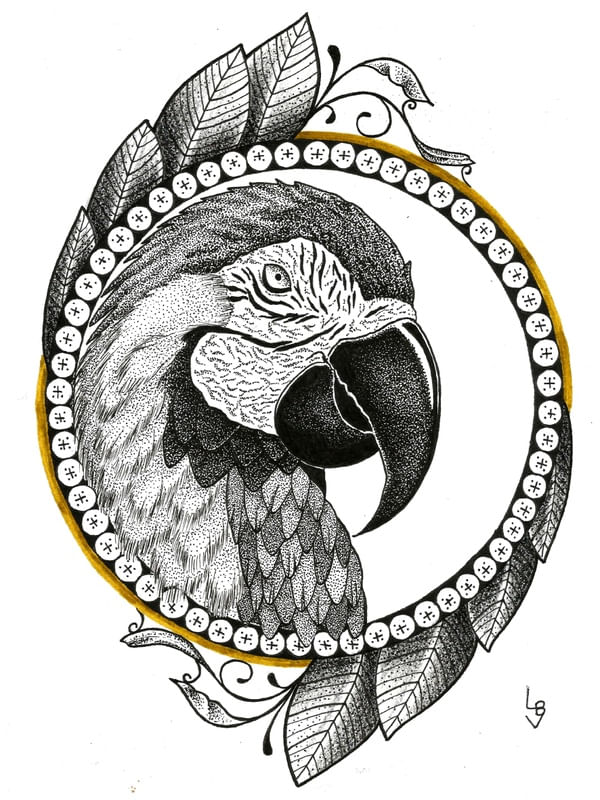 ARARA E FOLHAS