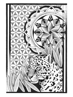ONÇA E FLOR DA VIDA