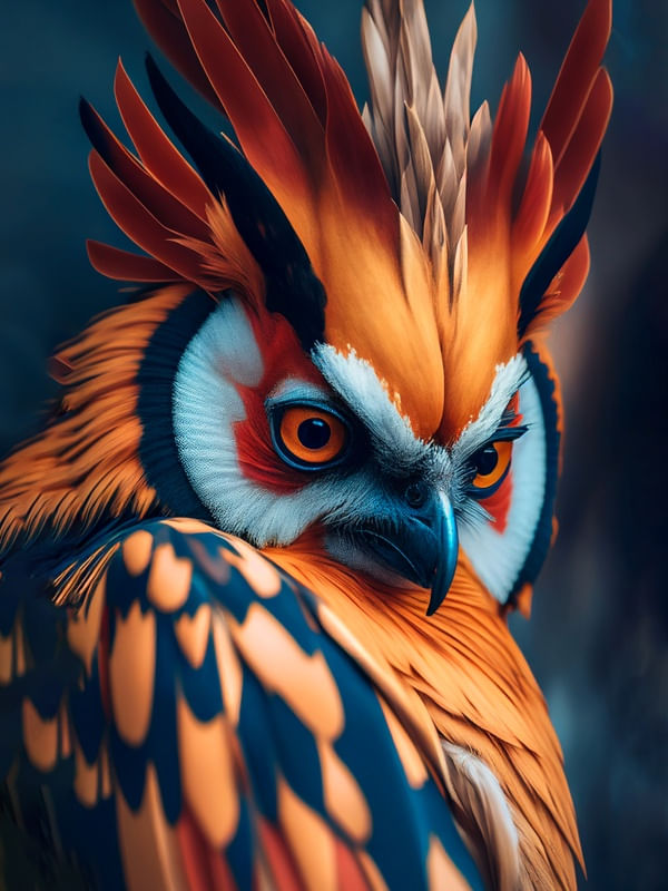 CORUJA MULTICOLORIDA ILUSTRAÇÃO BY AI