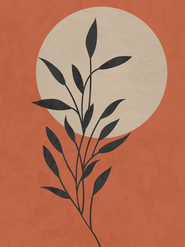 QUADRO DECORATIVO COLORIDO MARROM VERMELHO - TROPICAL FLORAL BOTÂNICO - 139A