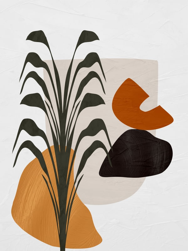 QUADRO DECORATIVO COLORIDO MARROM VERDE - TROPICAL FLORAL BOTÂNICO - 115A