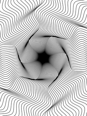 QUADRO DECORATIVO PRETO E BRANCO COM LINHAS - GEOMETRICO FRACTAL - 13A