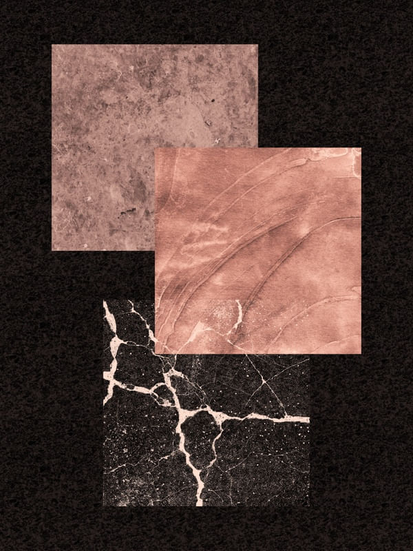 QUADRADOS MINIMALISTAS E TEXTURAS SÉRIE CORES TONS PRETO E ROSA OP 27