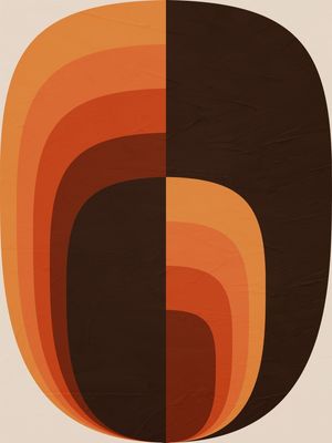 QUADRO DECORATIVO COLORIDO MARROM LARANJA - ABSTRATO COLORFUL - 40B