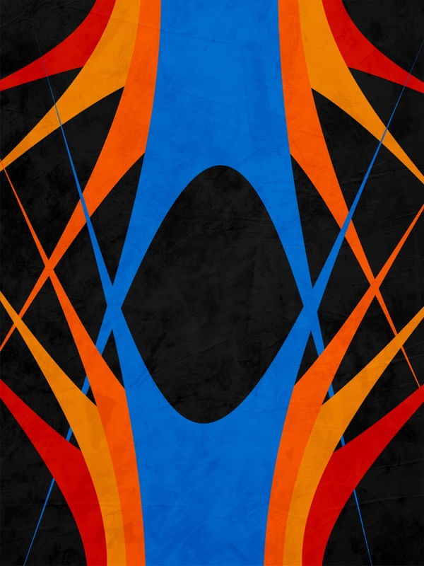 QUADRO DECORATIVO COLORIDO AZUL VERMELHO - ABSTRATO GEOMETRICO - 751C