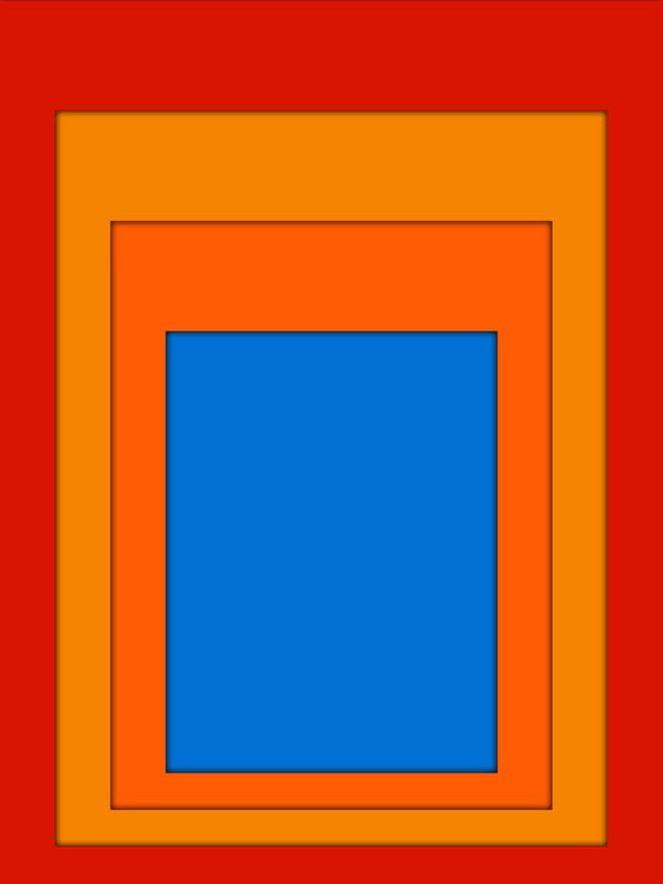 QUADRO DECORATIVO COLORIDO VERMELHO AZUL- ABSTRATO GEOMETRICO - 750A