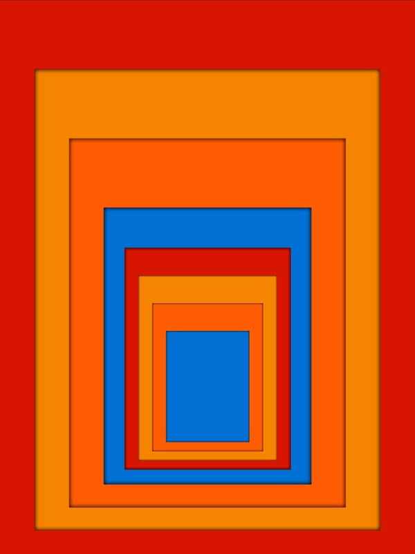 QUADRO DECORATIVO COLORIDO VERMELHO AZUL- ABSTRATO GEOMETRICO - 750A2