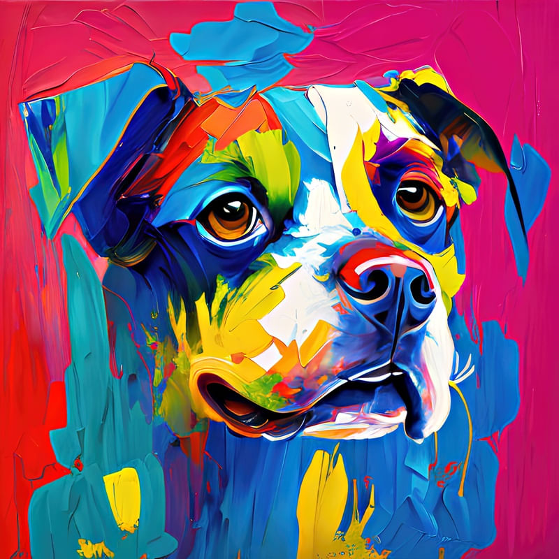 CÃO POP - UMA EXPLOSÃO DE CORES EM SUA PAREDE - BY AI