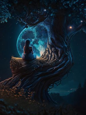 GAROTA DESFRUTANDO CÉU ESTRELADO - BY AI