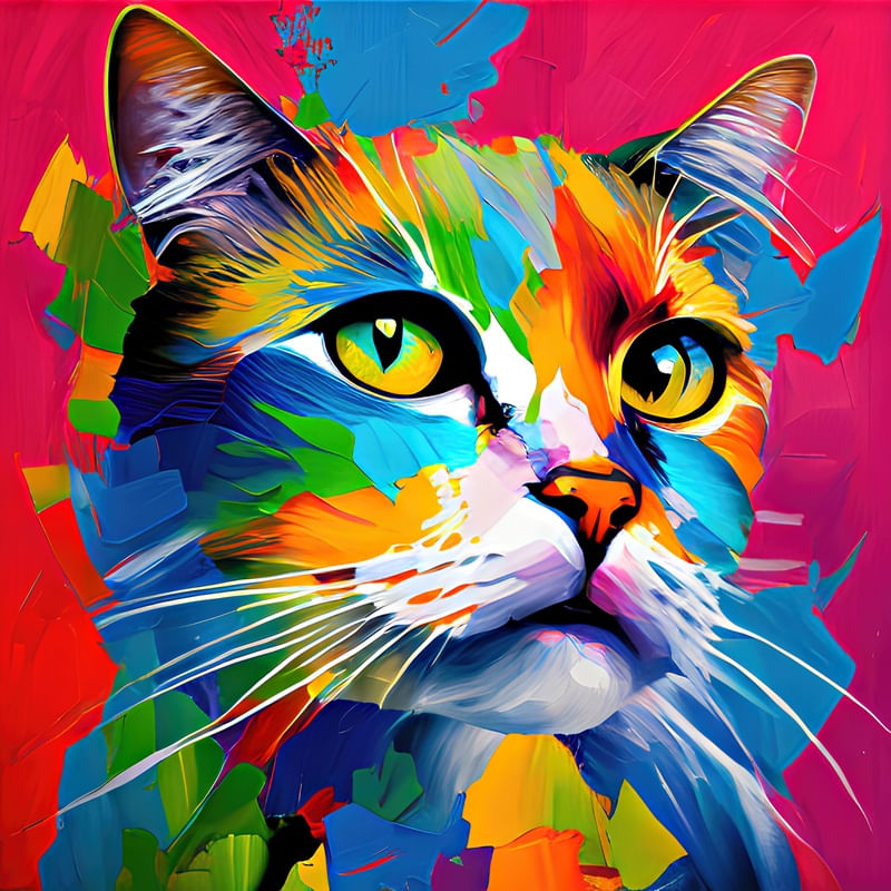 GATO EM POP ART - UM PRESENTE ESPECIAL PARA OS AMANTES DE FELINOS E ARTE - BY AI