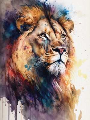 LEAO AQUARELA BY IA