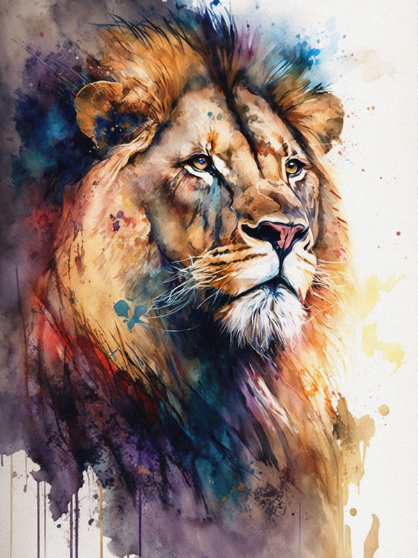 LEAO AQUARELA BY IA