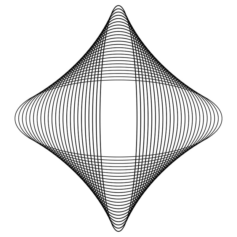 QUADRO DECORATIVO QUADRADO PRETO E BRANCO - GEOMETRICO FRACTAL - 17B1-Q