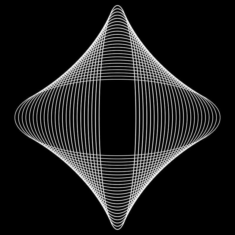 QUADRO DECORATIVO QUADRADO PRETO E BRANCO - GEOMETRICO FRACTAL - 17B2-Q