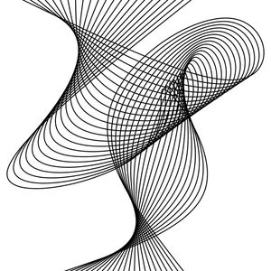 QUADRO DECORATIVO QUADRADO PRETO E BRANCO - GEOMETRICO FRACTAL - 18A1-Q