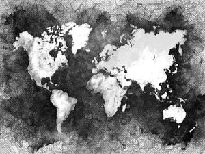 WORLD MAP BLACK AND WHITE
