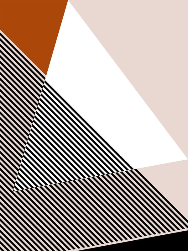 QUADRO DECORATIVO COLORIDO PRETO MARROM BRANCO - GEOMETRICO LINHAS MINIMALISTA - 122C