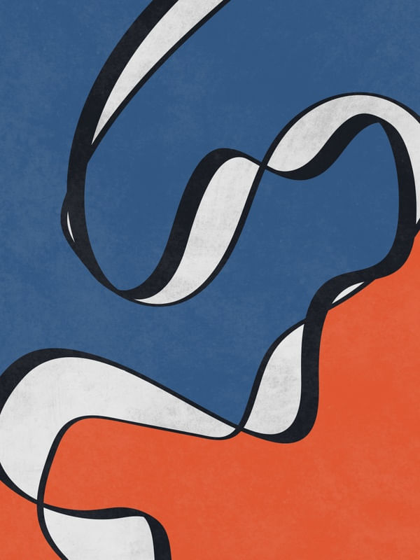 COMPOSIÇÃO ABSTRATA VERMELHO E AZUL