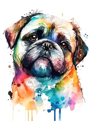 SHITZU DOG CACHORRO COLORIDO