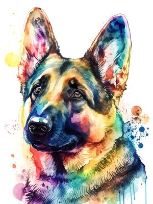 PASTOR ALEMÃO DOG CACHORRO COLORIDO BY AI