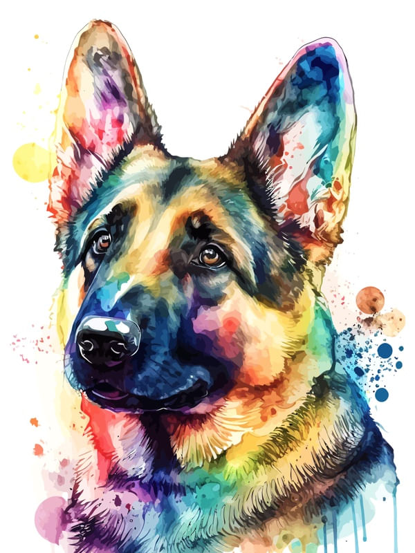 PASTOR ALEMÃO DOG CACHORRO COLORIDO BY AI