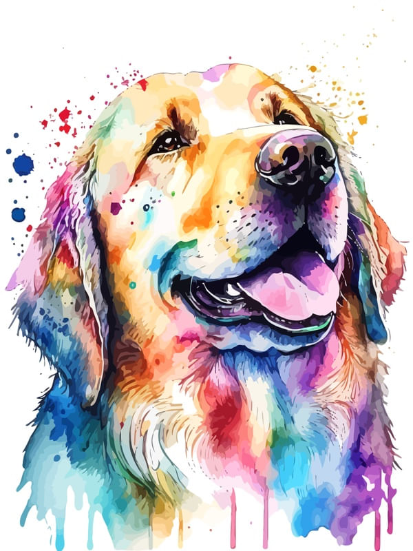 GOLDEN LABRADOR DOG CACHORRO COLORIDO BY AI