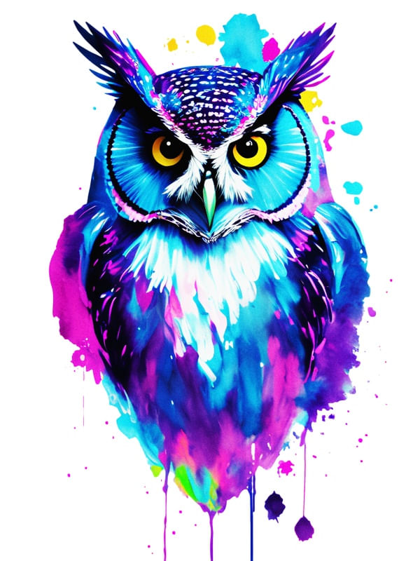 OWL WATERCOLOR BY AI