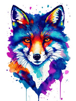 FOX WATERCOLOR BY AI