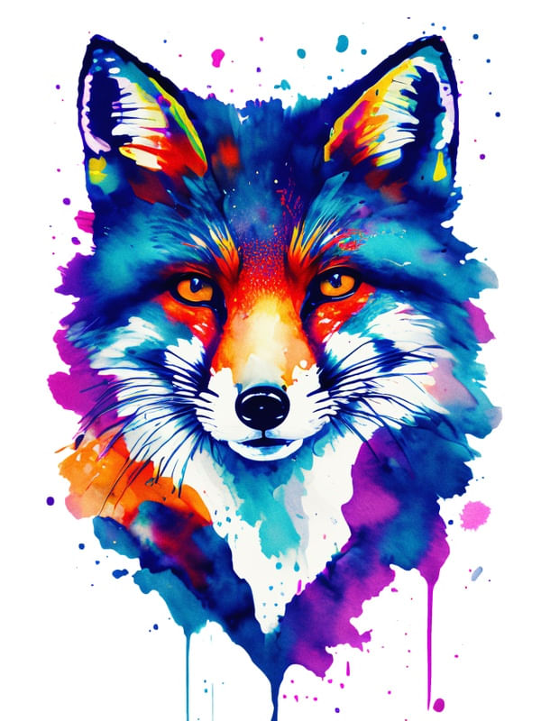 FOX WATERCOLOR BY AI