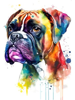 BOX DOG CACHORRO COLORIDO BY AI