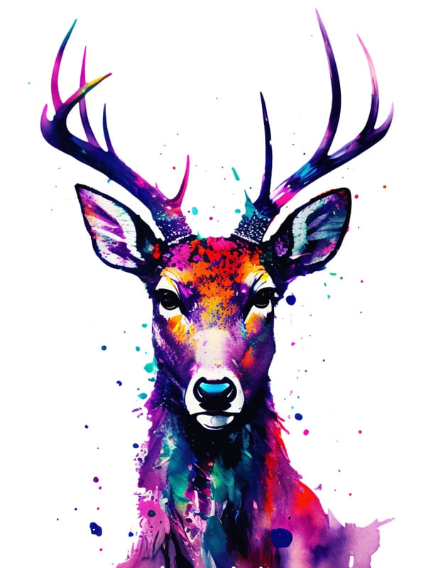 DEER WATERCOLOR BY AI