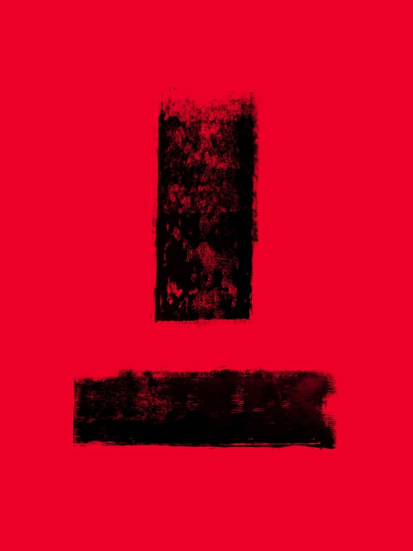 QUADRO DECORATIVO COLORIDO VERMELHO PRETO - ABSTRATO MINIMALISTA - 03B