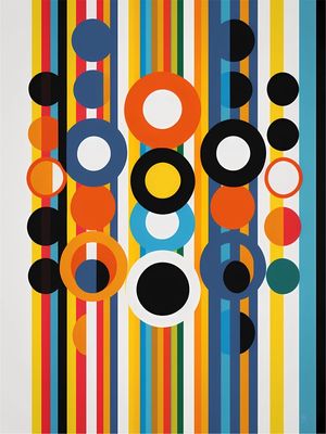 CIRCLES N STRIPES - COURTAIN BY AI